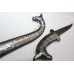 Horse Dagger Knife Silver Work Blunt Damascus Steel Blade Handmade Handle B36